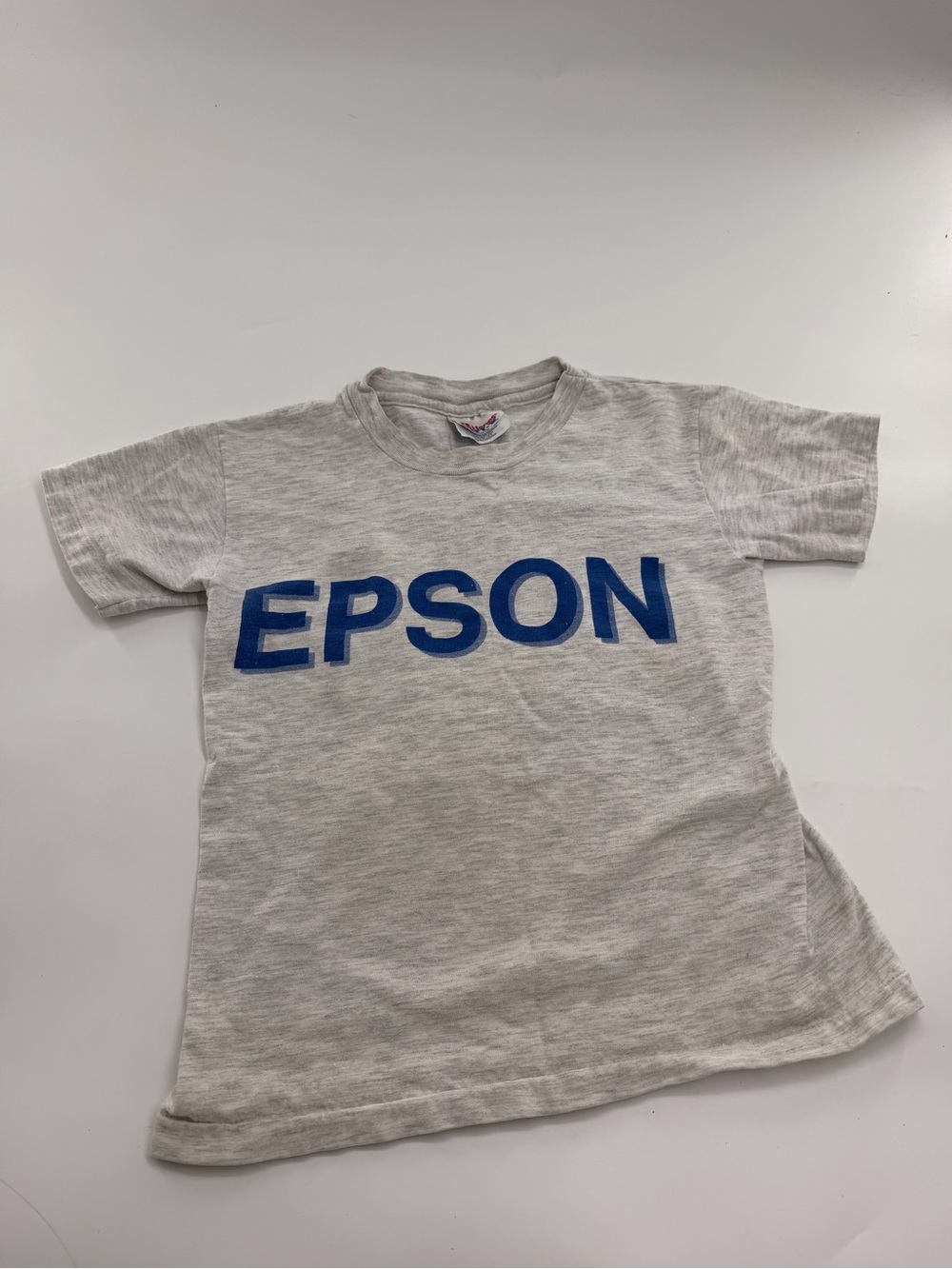 Vintage 90’s EPSON Shirt Heather Grey Kids 1995 SZ 10-12